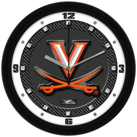 Virginia Cavaliers 11.5'' Suntime Premium Glass Face Carbon Fiber Wall Clock