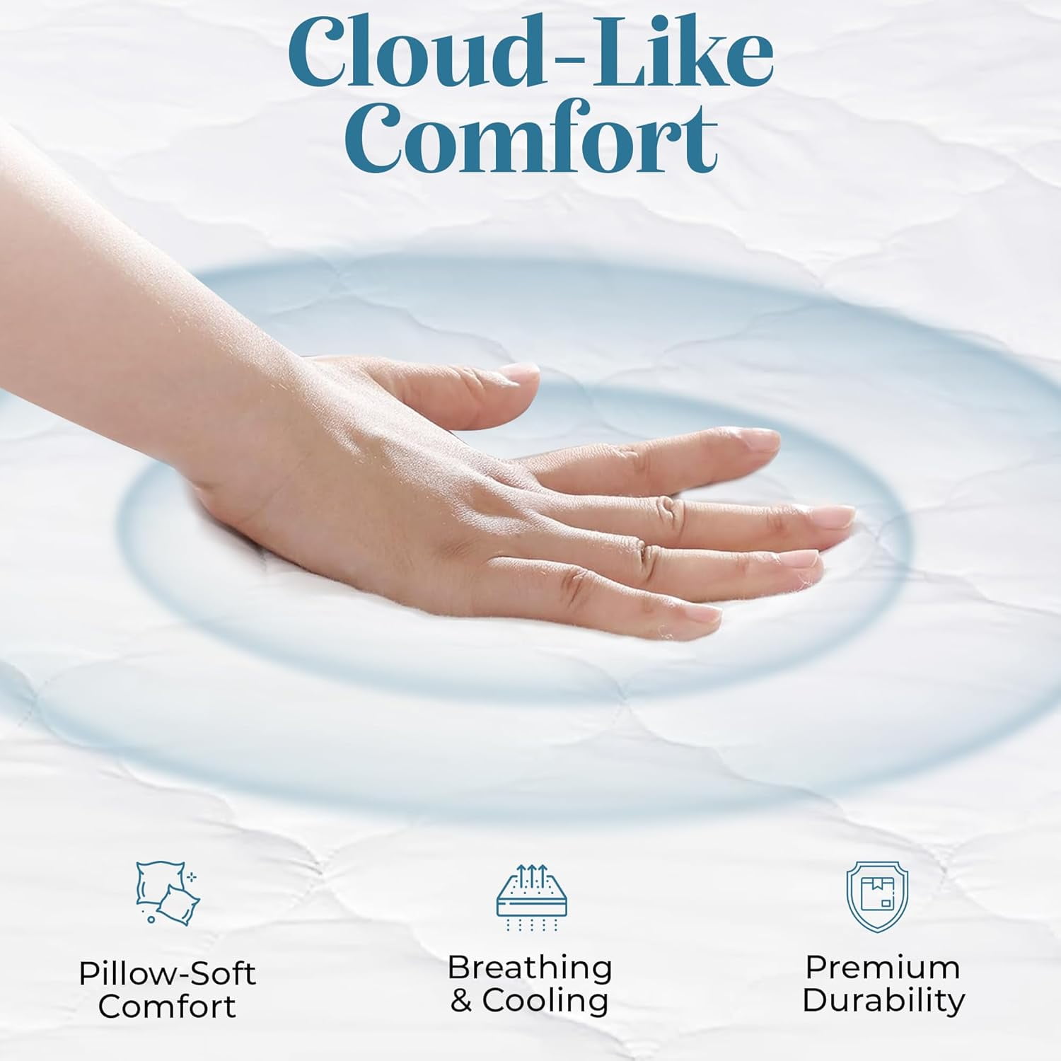 Micropuff Soft and Comfortable Cot (33 X 75) Size Mattress Pad - Simple and Easy to Use Mattress Pad - 100 gsm - Odorless Filing - Tight Elastic Stretch for Perfect Fit