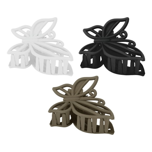 Unique Bargains 3 Pcs Elegant Butterfly Hair Clips Hairdo Clip for Women 1.77"x1.50"x1.18" Brown