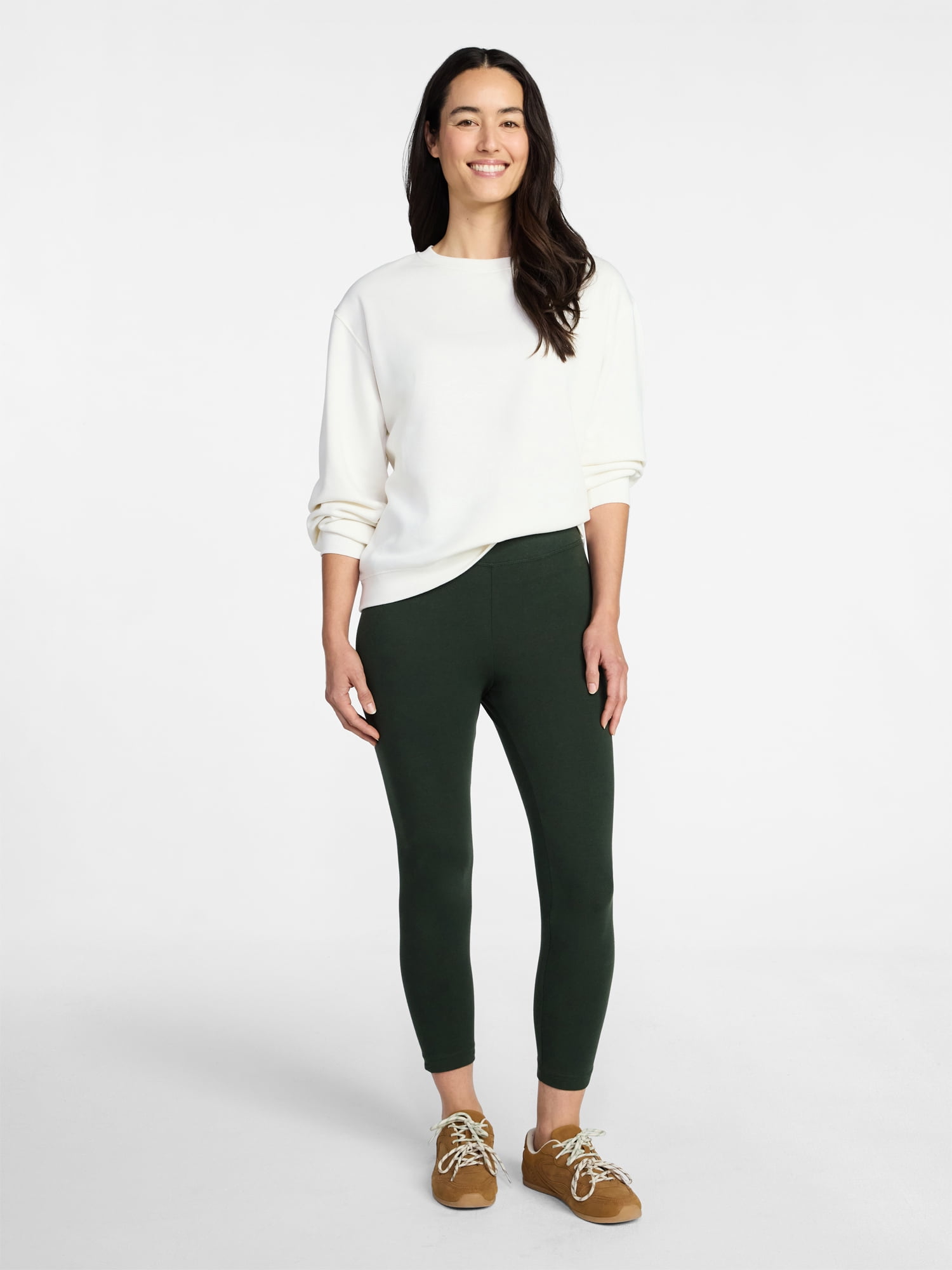 Time and Tru Women's Capri Leggings, 22" Inseam, Sizes XS-XXXL
