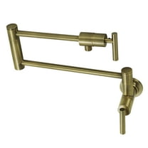 Kingston Brass KS4103CML Manhattan Wall Mount Pot Filler Faucet, Antique Brass