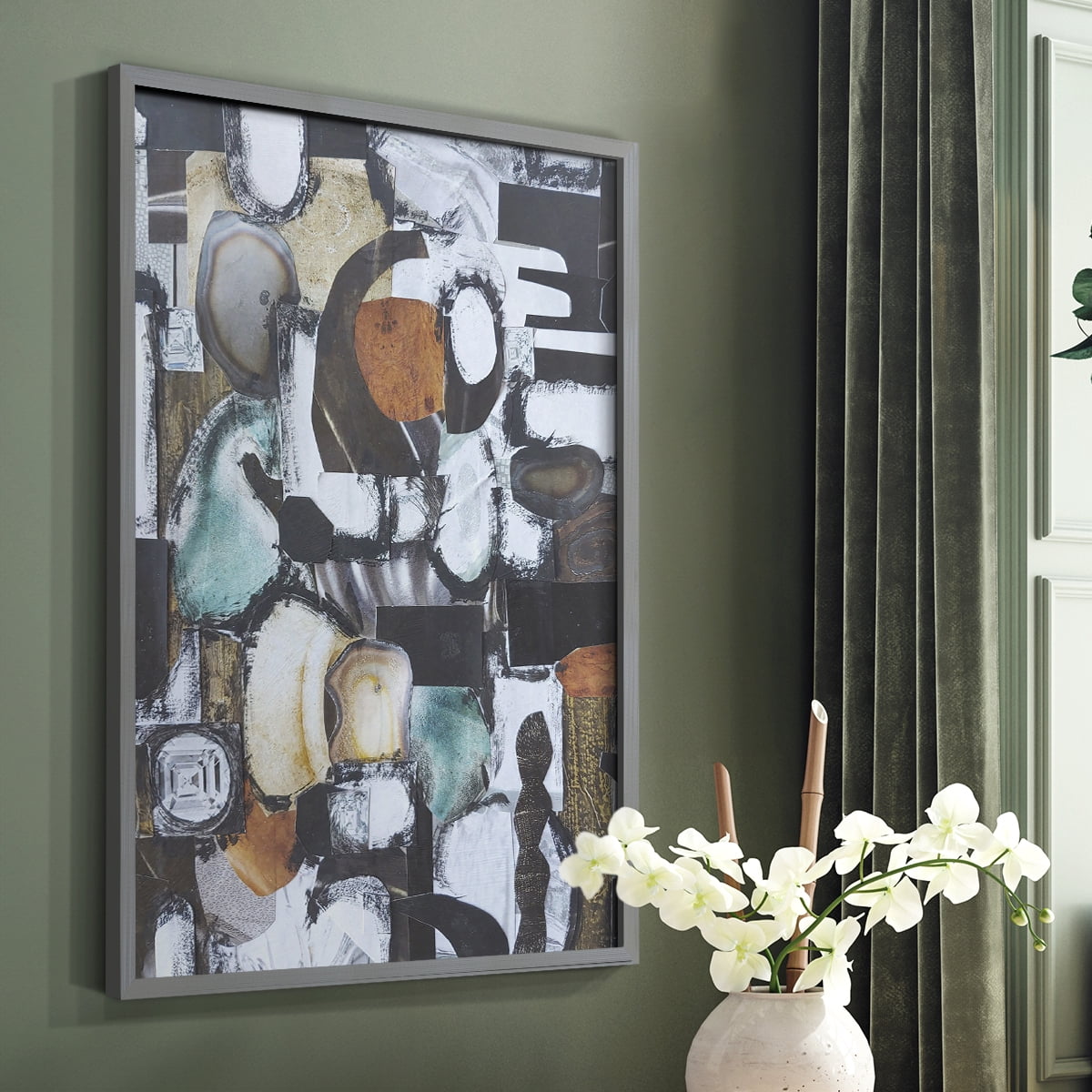 Day At the Spa Framed Print in Gray Solid Wood Framed Print No Nail Hanging