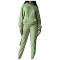 thumbnail image 2 of Sriper Womens 2 Piece Lounge Outfits Workout Comfy Sweatsuit Sets Long Sleeve Baggy Hooded Sweatshirt Drop Shoulder Hoodie High Waisted Sweatpants with Side Pockets Trendy Tracksuit Fit Gym Going Out, 2 of 8