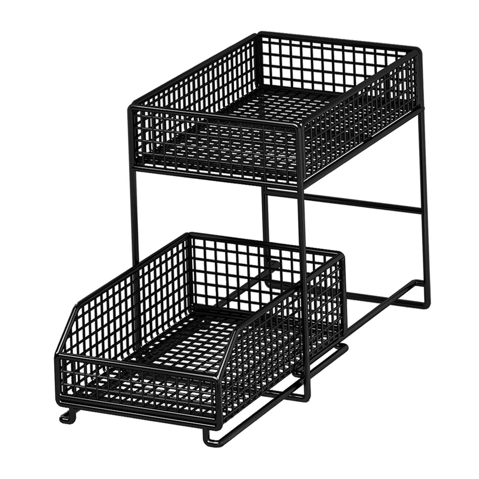 Fiocias 2 Tier Under Sink Organizer Multipurpose Practical Kitchen Cabinet Organizer for L
