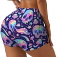 thumbnail image 2 of Kdxio crystal Skull mushroom Print Workout Shorts for Women Seamless Soft Smooth Gym Yoga Scrunch Active Shorts, 2 of 5
