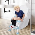 thumbnail image 3 of BRINJOY Potty Training Seat with Step Stool Ladder, Foldable Toddler Potty Seat for Toilet with Splash Guard, Cushioned Seat, and Anti-Slip Pad for Girls & Boys (Light Blue), 3 of 8