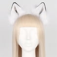 thumbnail image 4 of Peluche Orejas sintética Diadema Disfraces Disfraz Pinza de pelo Regalo Halloween Cosplay Rendimiento Vestir Espectáculos Blanco Colco Sombreros, 4 of 7