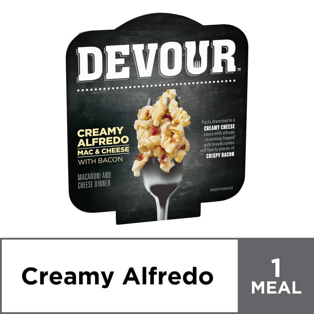 DEVOUR Creamy Alfredo Mac & Cheese with Bacon, 4.1 oz Package Walmart