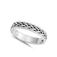 thumbnail image 4 of Oxidized Weave Mesh Wedding Knot Ring .925 Sterling Silver Band Jewelry Female Male Unisex Size 11, 4 of 4