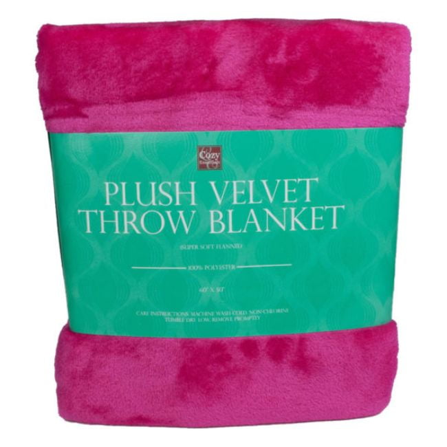 50" x 60" Pink Plush Velvet Fleece Throw Blanket - Walmart.com