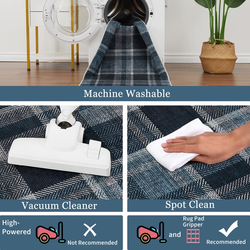 5'x7' Modern Washable Area Rugs for Living Room Tartan Ultra Soft Rug for Bedroom Farmhouse Non Slip Throw Rugs for Home Office