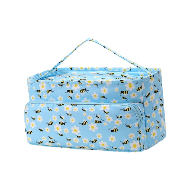 Bolsa para tejer, bolsa para lana, organizador de crochet, accesorios para bolsas con correa de mano, crochet B