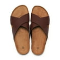 thumbnail image 6 of Men's Cork Sandals Cross Strap Comfortable Beach Slides, 6 of 11