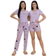 thumbnail image 1 of Pijama De 3 Piezas Mujer Pantalon Short Y Playera A Juego, 1 of 5