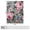 thumbnail image 4 of JEUXUS Floral Throw Blankets: Soft Plush Grey White Pink Rose Floral Accent for Sofa Couch Chair Bed or Dorm, 4 of 6