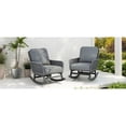 thumbnail image 2 of [Set of 2] Contemporary Minimalist Gray Wicker Rocking Chair with Soft Polyester Cushions and Durable Wooden Frame, Perfect for Indoor and Outdoor Spaces like Patio, Balcony, or Living Room BN.4844, 2 of 12