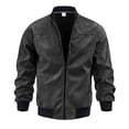 thumbnail image 2 of Tamaño Más Chaqueta Ligera para Hombres Color Sólido Cremallera Casual Abrigo Cálido Primavera Invierno, 2 of 9