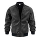 thumbnail image 2 of Tamaño Más Chaqueta Ligera para Hombres Color Sólido Cremallera Casual Abrigo Cálido Primavera Invierno, 2 of 9