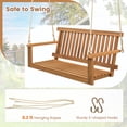 thumbnail image 6 of Gymax 2-Person Acacia Wood Outdoor Porch Swing Patio Hanging Bench Chair Natural, 6 of 9