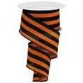 thumbnail image 2 of Halloween Ribbon Wired Edge Striped - 2.5" x 10 Yards, Orange, Black, Wreath Decor, Fall Decorations, 2 of 3