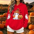 thumbnail image 6 of Vixolx Womens Halloween Hoodies Ghost Graphic Long Sleeve Pullover with Pocket Loose Hooded Drawstring Sweatshirt Fall Winter Tops, 6 of 6