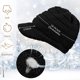 thumbnail image 3 of 2 juegos de gorros y guantes de invierno para mujer, gorro de punto holgado, gorro de invierno con ala, guante para pantalla táctil, gorro de invierno con ala., 3 of 7