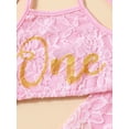 thumbnail image 4 of Coduop Newborn Baby Girls Lace Clothes Cute Bandage Halterneck Tank Tops Flared Pants Outfits Set, 4 of 7