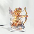 thumbnail image 1 of Adorno de mesa para el día de San Valentín, estatua de escultura de estatuilla de ángel 2D coleccionable ligera para decoración de gabinete de oficina, 1 of 8
