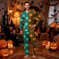 thumbnail image 2 of Spooky Family Pajamas Set Jack O Lantern Print, Elastic Waist Halloween Family Pajamas Long Sleeve Crew Neck, Funny Matching Halloween Pajamas for Ki’ds Adults, 2 of 6