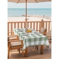thumbnail image 2 of 60x120 Inch Outdoor Tablecloth with Umbrella Hole Zipper Rectangle Sage Green Checkered Rectangular Tablecloths Outside Waterproof Farmhouse Buffalo Plaid Patio Table Cloth Cover for Picnic Party, 2 of 8