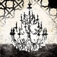 thumbnail image 2 of Villa, Mlli 26x26 Black Ornate Wood Framed with Double Matting Museum Art Print Titled - Chandelier Focus, 2 of 4