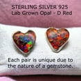 thumbnail image 4 of Opal Sterling Silver 925 Heart Gemstone Post Earrings 66 mm, 4 of 5