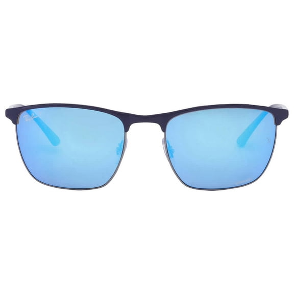 Ray Ban Blue Chromance Square Unisex Sunglasses RB3686 92044L 57