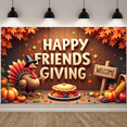 thumbnail image 6 of Wood Texture Happy Friendsgiving Pumpkin Banner Decorative Turkey Pie Design for Autumn Celebration Holiday Decoration Indoor, 6 of 9
