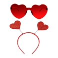 thumbnail image 3 of Conjunto de gafas con diadema y corazón para la celebración de la mascarada de Año Nuevo 2024 Rojo, 3 of 9