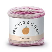 Peaches & Creme Stripey 4 Medium Cotton Yarn, Quiet Dahlia 2oz/56.7g, 102 Yards