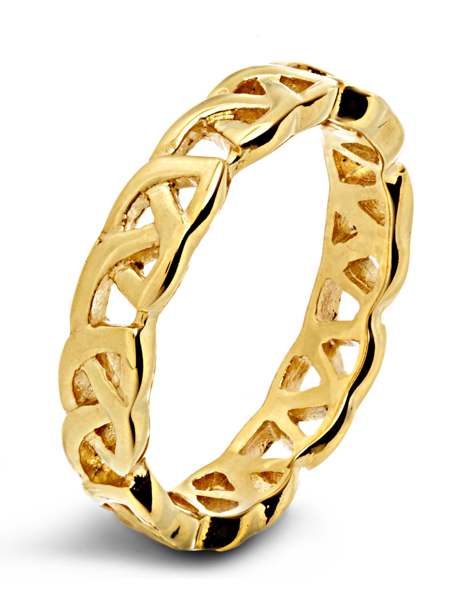 STAINLESS STEEL HEAVY CELTIC WEAVE RING WITH GOLD IP 