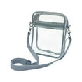 thumbnail image 2 of Bolso bandolera transparente para hombre y mujer, bolso de hombro transparente, bolso de mano para festivales. Gris Grande, 2 of 9