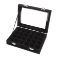 thumbnail image 2 of Neinkie 24 Slot Velvet Glass Jewelry Box Organizer Rings Earrings Tray Display Storage Case, 2 of 7