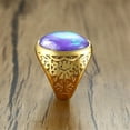 thumbnail image 5 of Mens Stainless Steel Opal Ring Jewelry Gift for Him Fashion Statement Band Ring Modern Design Durable Everyday Wear, 5 of 6