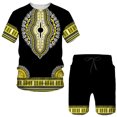 thumbnail image 2 of Traje con estampado digital 3D de pueblos indígenas africanos de estilo retro, camiseta y pantalones cortos de hip hop, chándal masculino/femenino, top de verano, 2 of 5