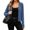 Blue, variant on Vivianyo HD Women's Cropped Cardigan Sweater, Fall Winter Button Down V Neck Long Sleeve Layering Top for Casual Daily Wear, Sizes S-2XL