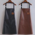 thumbnail image 2 of Premium Unisex Soft PU Leather Waist Apron - Waterproof & Oil-Resistant, Fashionable Design for Kitchen Cooking, Chef Work, and Daily Use with Storage Function, Red Color, 2 of 6