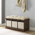 thumbnail image 2 of Banc de Rangement Moderne pour Entrée de Ferme 42 Po en Noyer Foncé, 2 of 4