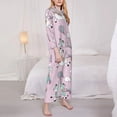 thumbnail image 3 of Fotbe Llama Unicorn and Rainbow Pattern Long Sleeve Pajama Set for Women,Sleepwear Set,2-piece Loungewear Set,Soft PJs Comfy Nightwear with Pockets -, 3 of 7