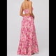 thumbnail image 4 of Vestido de Verano con Estampado Floral para Mujer, con Tirantes Finos, Aberturas y Lazo en la Parte Delantera, Holgado, Estilo Bohemio. Rosa XL, 4 of 5