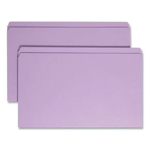 Smead 17410 0.75 in. Expansion Reinforced Top Tab Colored File Folders - Lavender/Legal Size (100/Box)