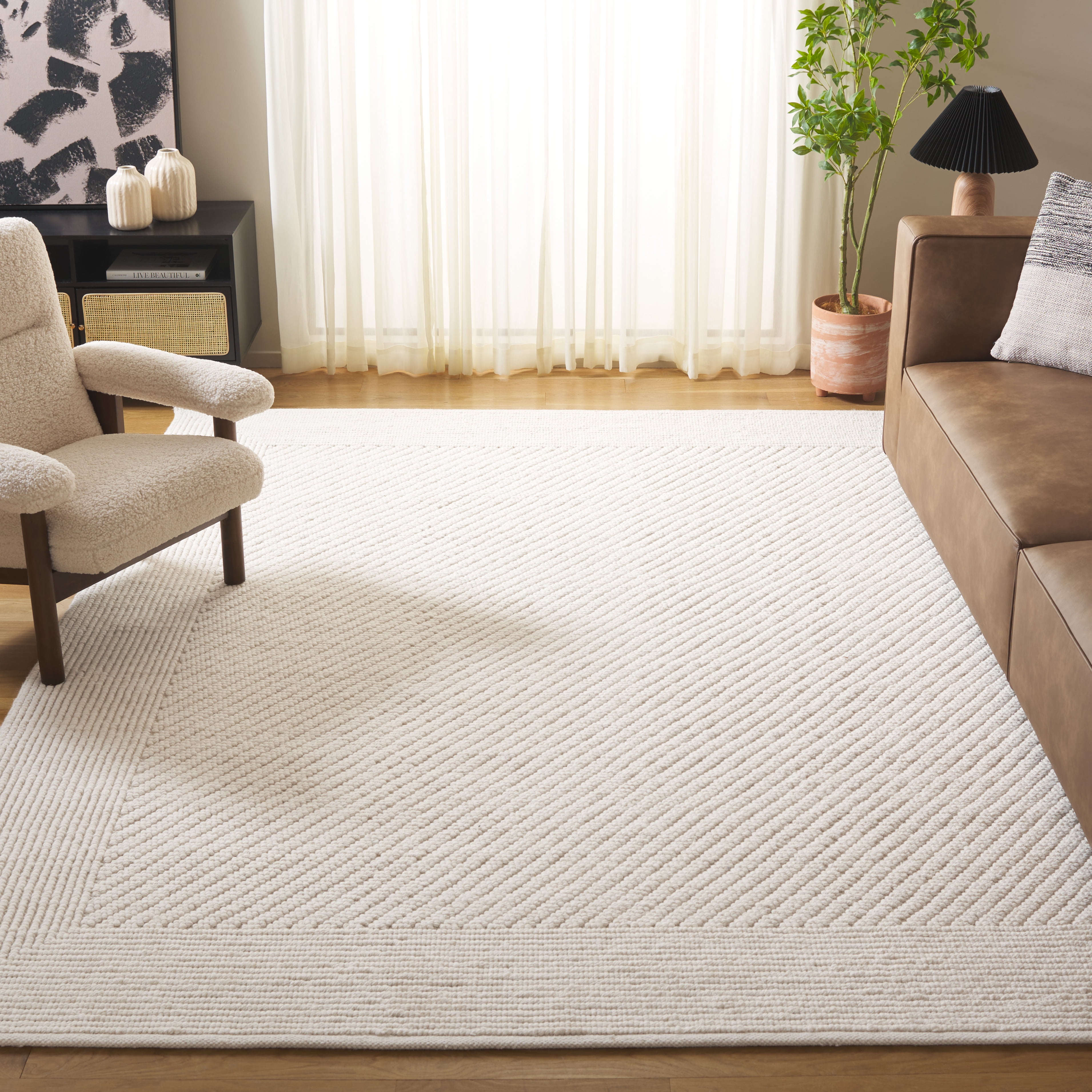 SAFAVIEH Natura Xanthia Solid Area Rug, Ivory, 10' x 14'