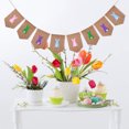 thumbnail image 4 of Honganda Easter Bunny Burlap Banner Funny Rabbit Swallowtail Flags Hanging Decoration for Door Tree Home Party, 4 of 8