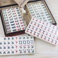 thumbnail image 4 of Portable Chinese Mahjong Set With 2Pcs Dice Wooden Carrying Case For Travel Game, 4 of 8
